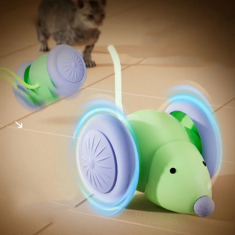 🐭 Voiture Souris Électrique pour Chat – Jouet Interactif Automatique avec Évitement d’Obstacles Intelligent 🐱