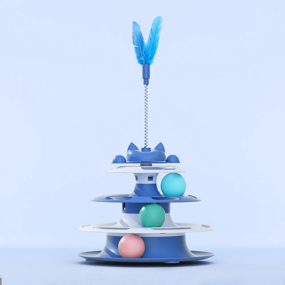 jouets éducatifs pour chats-Tour à balles 3 Niveaux interactif