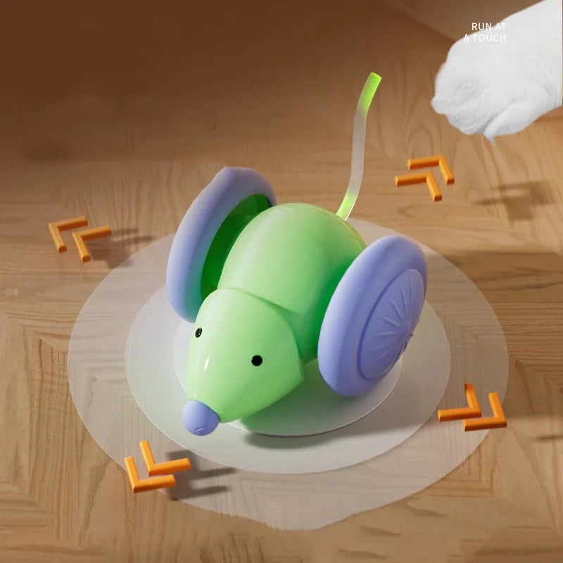 🐭 Voiture Souris Électrique pour Chat – Jouet Interactif Automatique avec Évitement d’Obstacles Intelligent 🐱