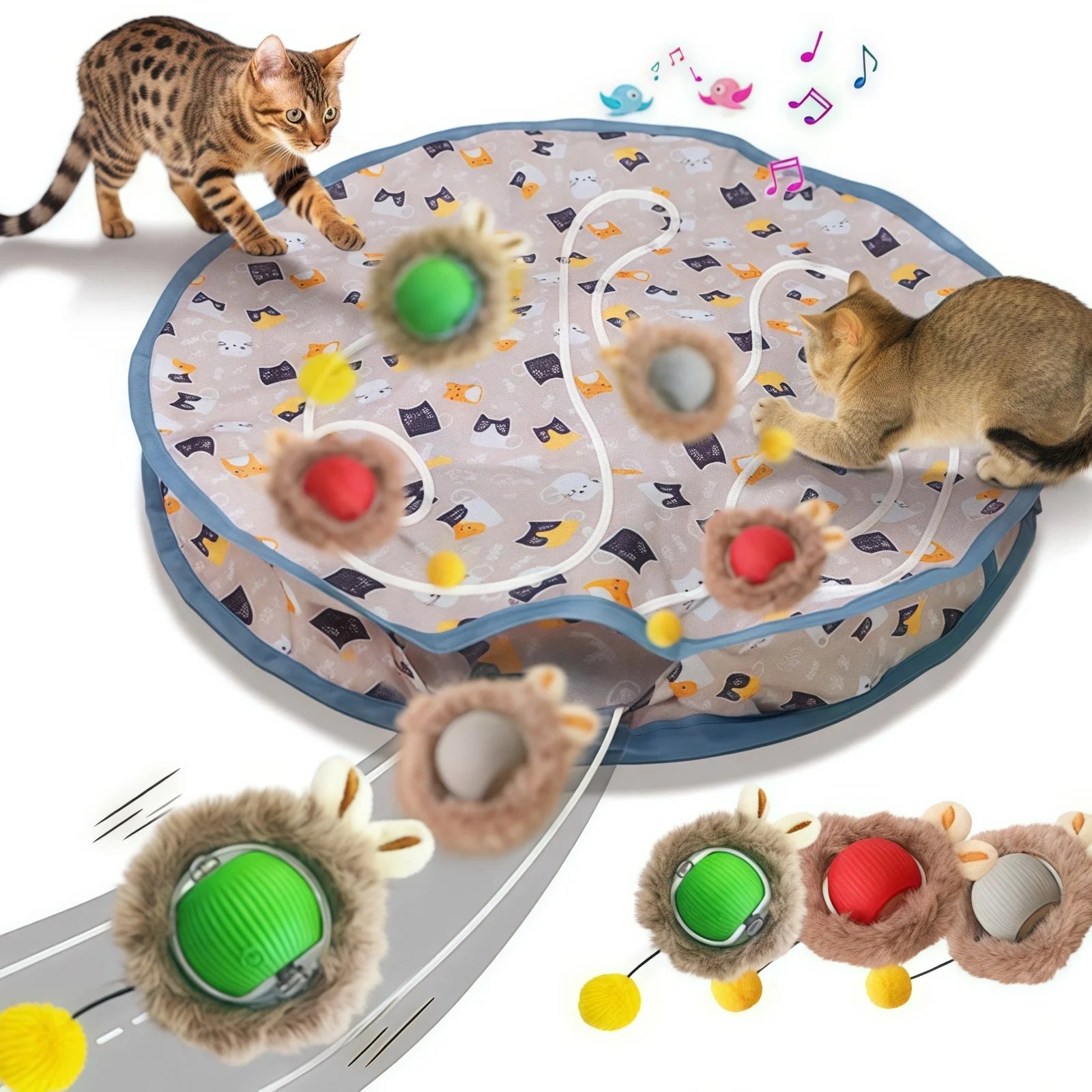 🐾 Jouet Interactif pour Chat – Balle Motorisée Cache-Cache | 3 Modes de Jeu | Mouvement Automatique 🐱