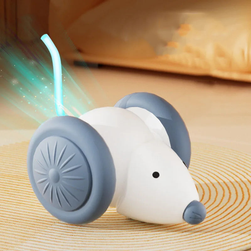 🐭 Voiture Souris Électrique pour Chat – Jouet Interactif Automatique avec Évitement d’Obstacles Intelligent 🐱