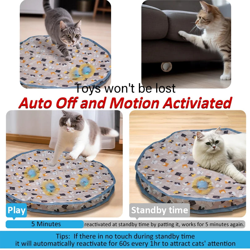 🐾 Jouet Interactif pour Chat – Balle Motorisée Cache-Cache | 3 Modes de Jeu | Mouvement Automatique 🐱