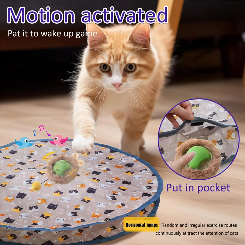 🐾 Jouet Interactif pour Chat – Balle Motorisée Cache-Cache | 3 Modes de Jeu | Mouvement Automatique 🐱