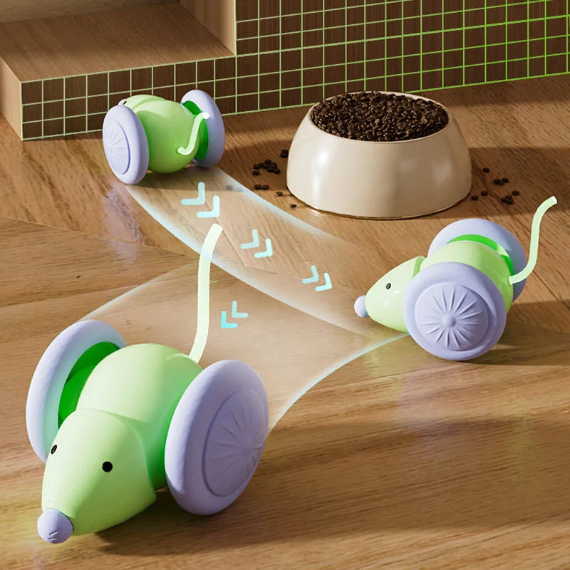 🐭 Voiture Souris Électrique pour Chat – Jouet Interactif Automatique avec Évitement d’Obstacles Intelligent 🐱
