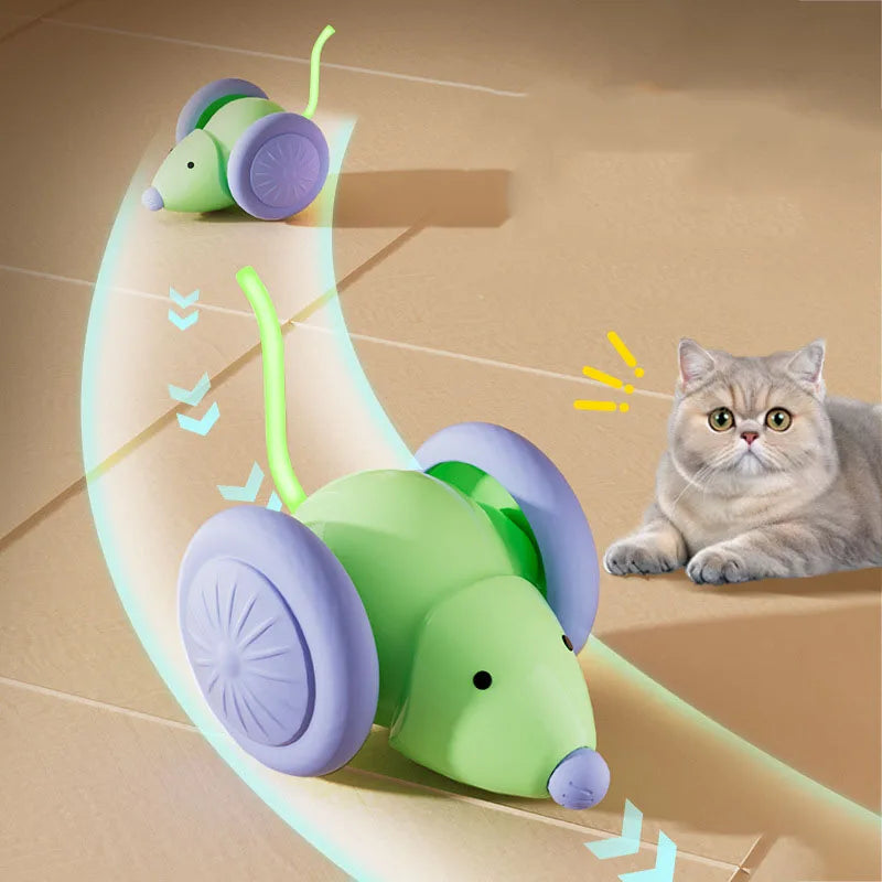 🐭 Voiture Souris Électrique pour Chat – Jouet Interactif Automatique avec Évitement d’Obstacles Intelligent 🐱